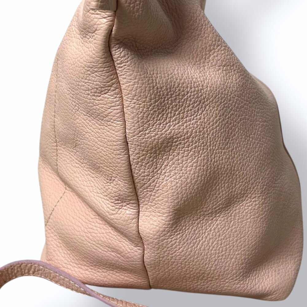 Italian Leather Handbag Purse Pebbled Extra Shoulder Strap Multi Pockets Pink - Picture 4 of 11